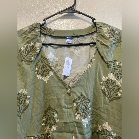 NWT Old Navy Army Green Dress Floral - Picture 4 of 6